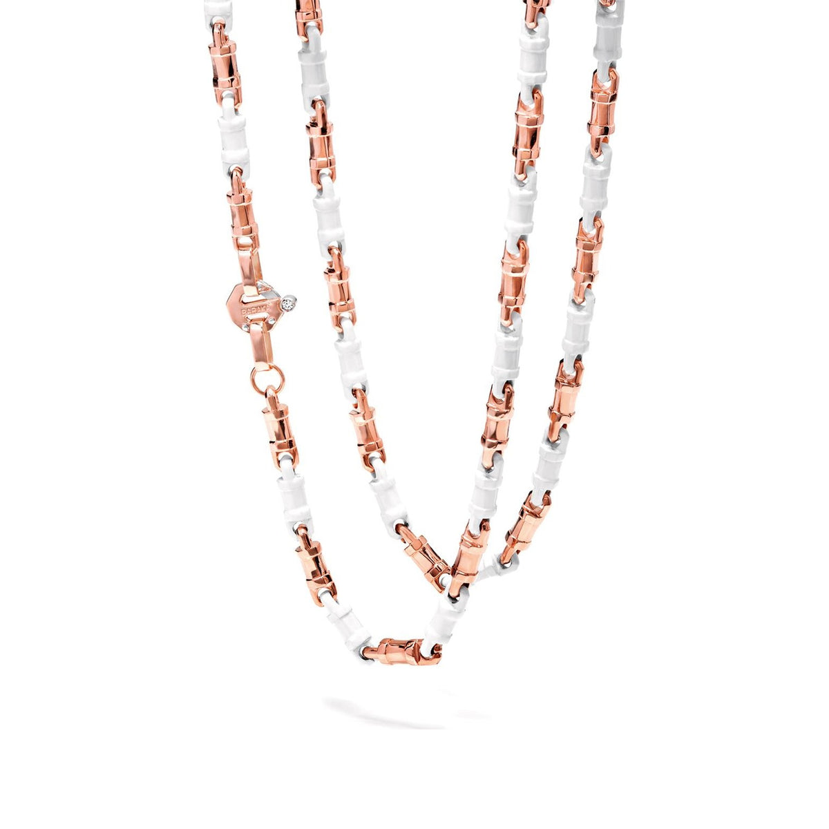 Baraka Cyborg Ceramic Chain GC245141ROCB-02, a men's chain in rose gold and black ceramic set with diamonds