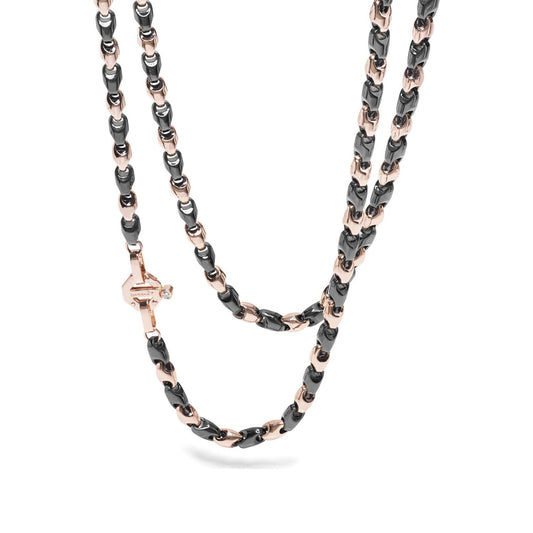 Baraka Cyborg Ceramic Chain GC275391ROCN-02, a men's chain in rose gold and black ceramic set with diamonds