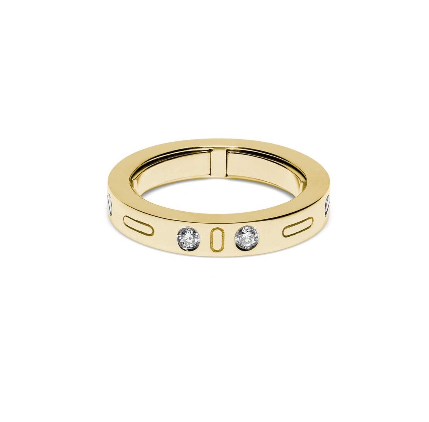 Baraka Diamonds Ring AN263211GBDB-10, a men's ring in white and yellow gold set with diamonds