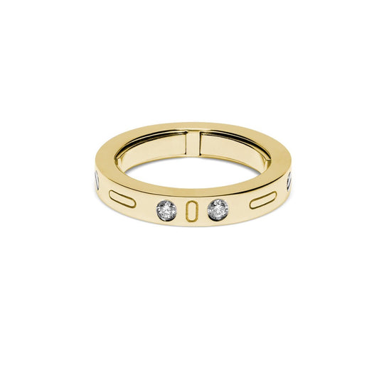 Baraka Diamonds Ring AN263211GBDB-10, a men's ring in white and yellow gold set with diamonds