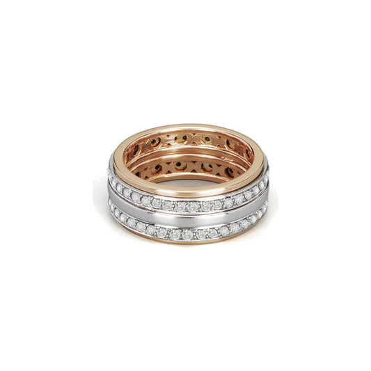 Baraka Diamonds Ring AN353011RBDB, a men's ring in rose and white gold set with diamonds