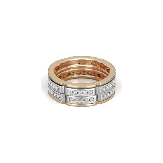 Baraka Diamonds Ring AN353021RBDB, a men's ring in rose and white gold set with diamonds