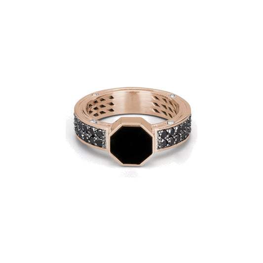 Baraka Diamonds Ring AN353031RBDN, a men's ring in rose and white gold set with diamonds