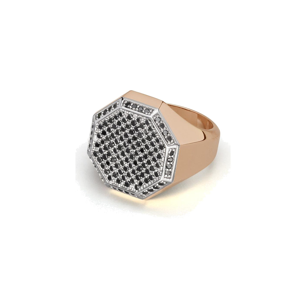 Baraka Diamonds Ring AN353041RBDN, a men's ring in rose and white gold set with diamonds