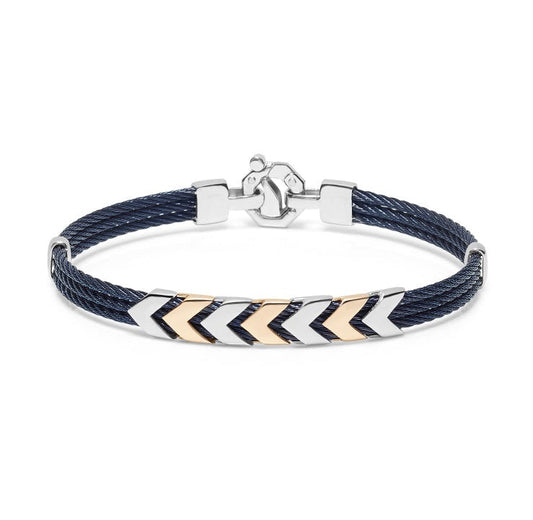 Baraka Discovery Bracelet BR312621ROAC-02, a men's bracelet in rose gold and stainless steel set with diamonds