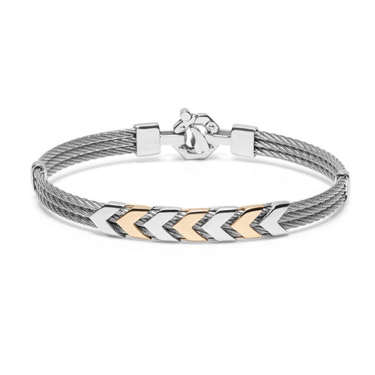 Baraka Discovery Bracelet BR312631ROAC-02, a men's bracelet in rose gold and stainless steel set with diamonds