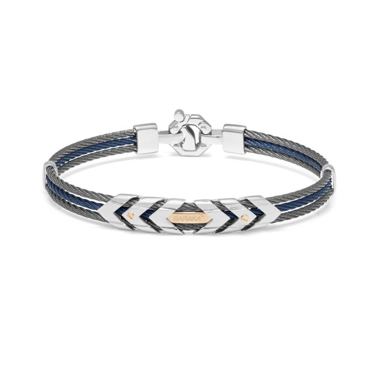 Baraka Discovery Bracelet BR312711ROAC-02, a men's bracelet in rose gold and stainless steel set with diamonds