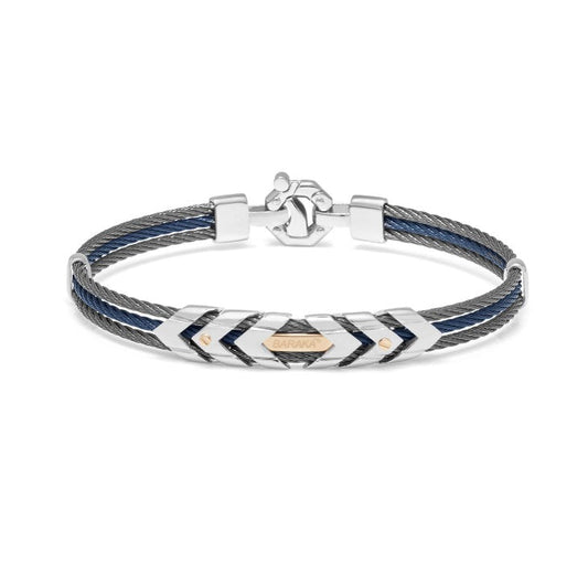 Baraka Discovery Bracelet BR312711ROAC-02, a men's bracelet in rose gold and stainless steel set with diamonds