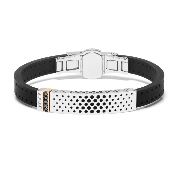 Baraka Drive Bracelet BR313011BRDN-10, a men's bracelet in rose and white gold and stainless steel set with diamonds