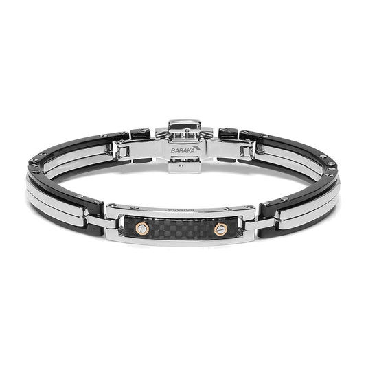 Baraka Fiber Bracelet BR283031ROAD, a men's bracelet in rose gold and carbon fibre