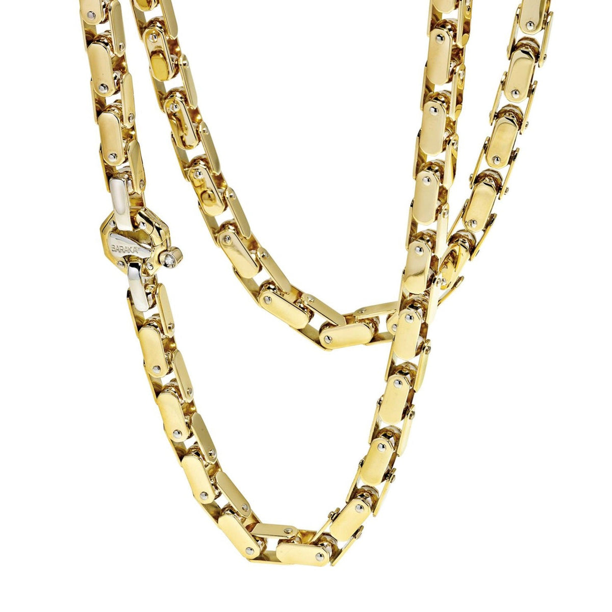 Baraka Kardano Chain GC211381GBLU-02, a men's chain in white and yellow gold set with diamonds