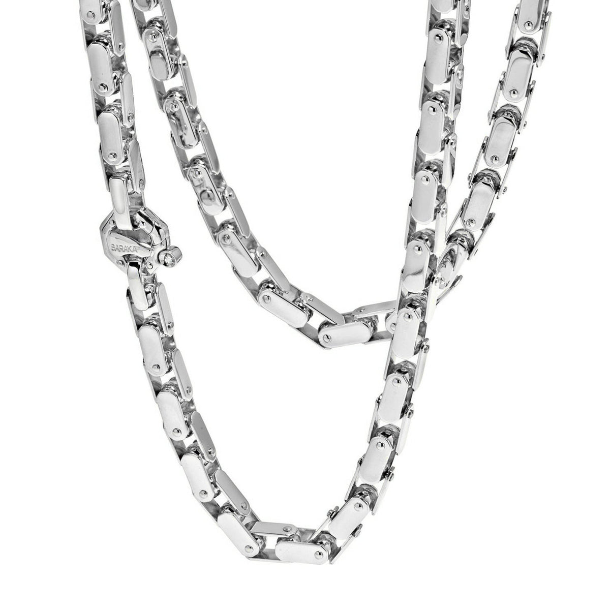 Baraka Kardano Chain GC211381BILU-02, a men's chain in white gold set with diamonds