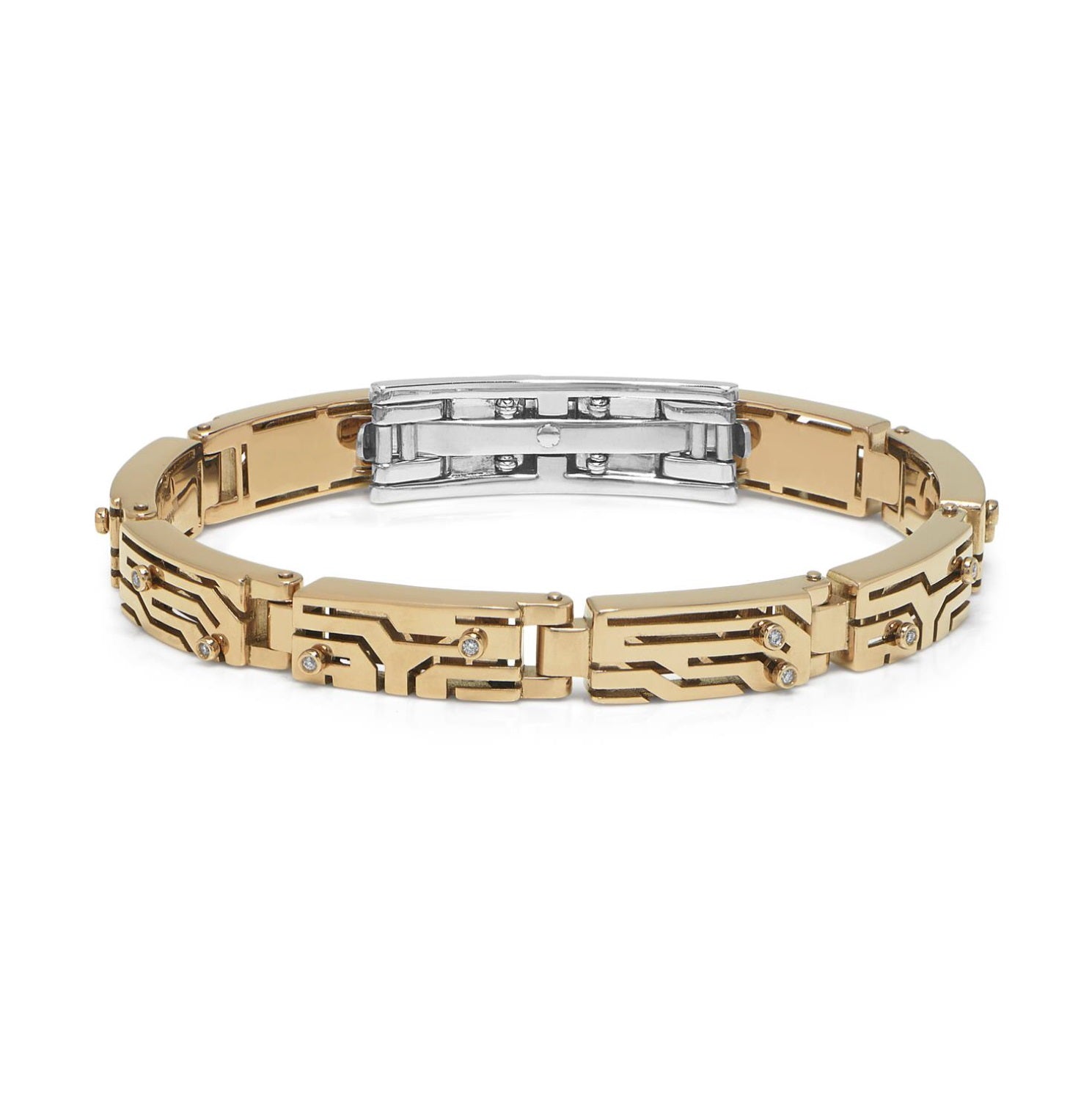 Baraka Labyrinth Bracelet BR281251GIDB, a men's bracelet in yellow gold set with diamonds