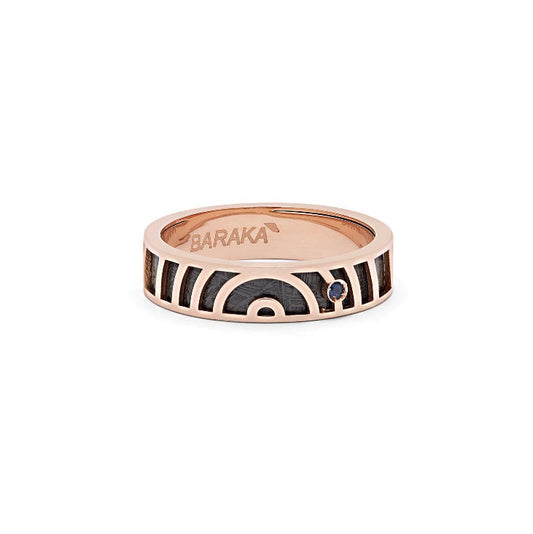 Baraka Meteorite Ring AN312011ROZA-03, a men's ring in rose gold set with meteorite