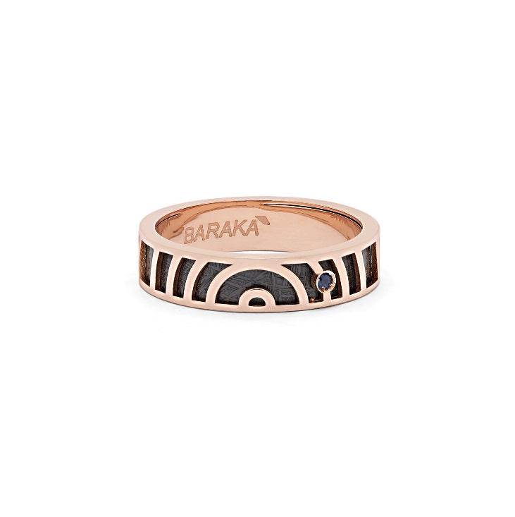 Baraka Meteorite Ring AN312011ROZA-03, a men's ring in rose gold set with meteorite