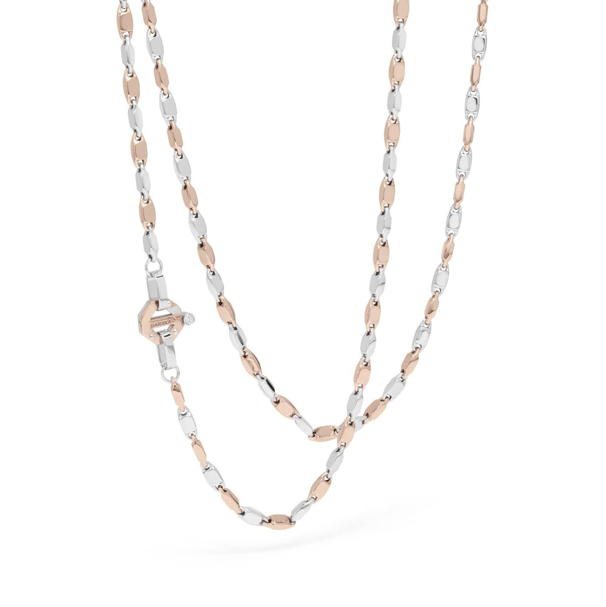 Baraka Nexus Chain GC314021BRLU-02, a men's chain in rose and white gold set with diamonds