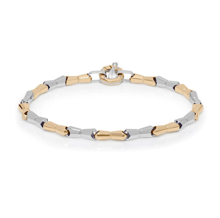 Baraka Nexus Bracelet BR301071GBLU-02, a men's bracelet in white and yellow gold set with diamonds