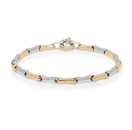 Baraka Nexus Bracelet BR301071GBLU-02, a men's bracelet in white and yellow gold set with diamonds