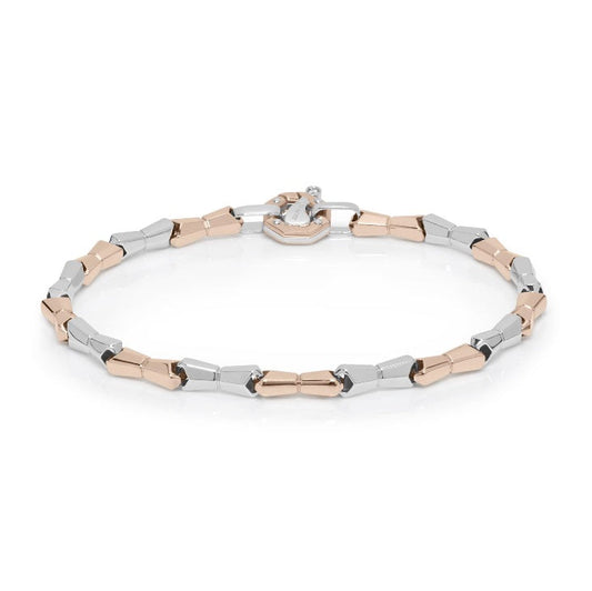 Baraka Nexus Bracelet BR301071RBLU-02, a men's bracelet in rose and white gold set with diamonds