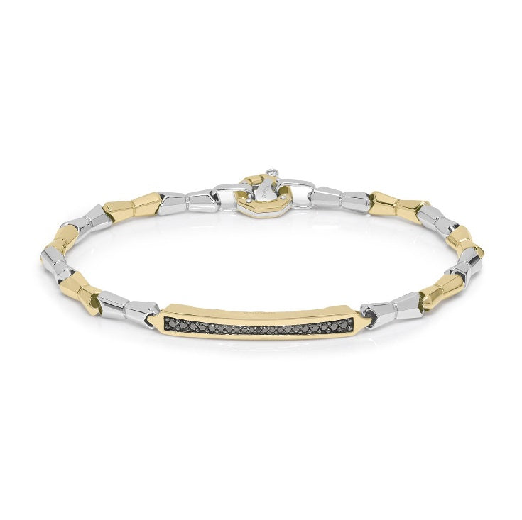 Baraka Nexus Bracelet BR301081GBDN-29, a men's bracelet in white and yellow gold set with diamonds