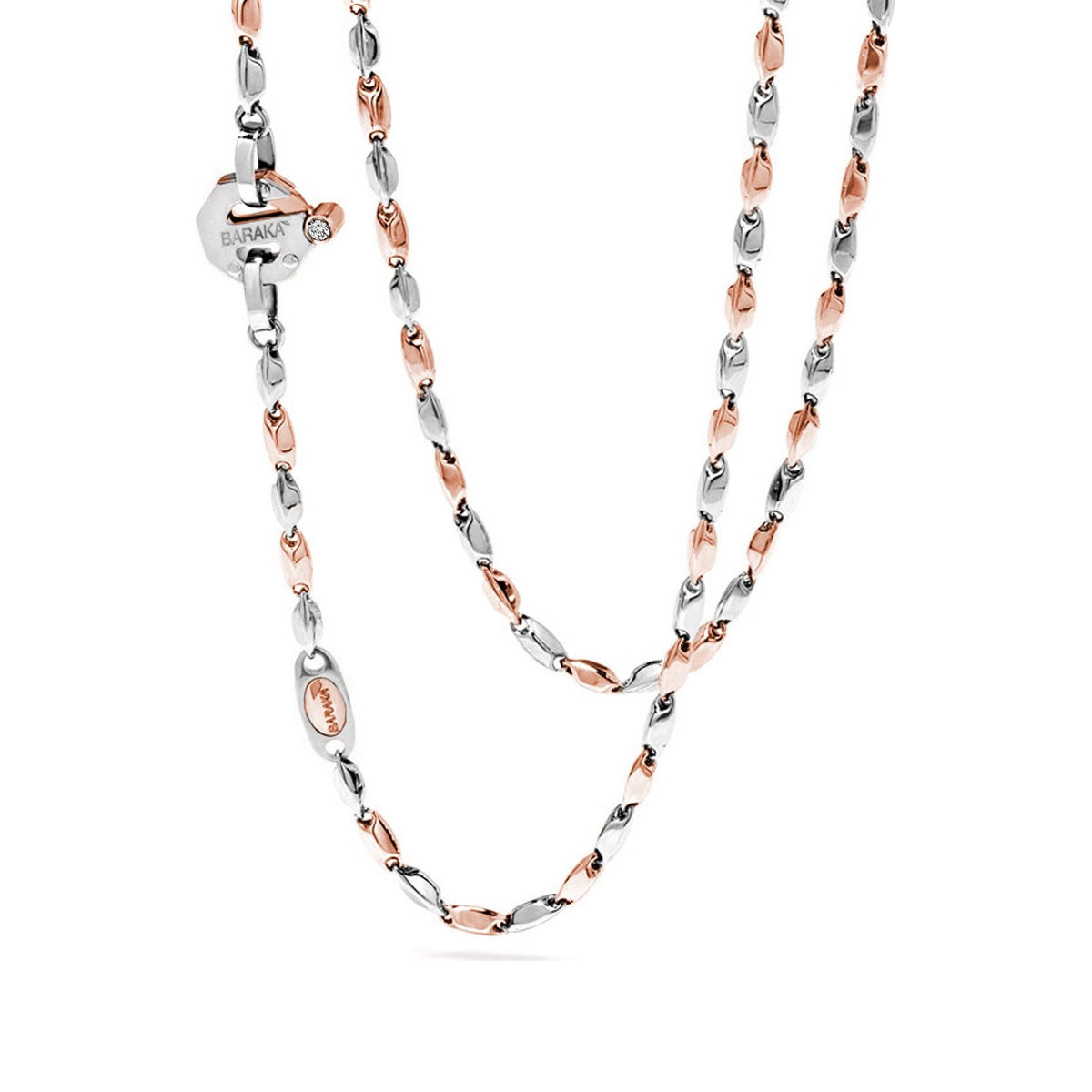 Baraka Nexus Chain GC221721RBDB-02, a men's chain in rose and white gold set with diamonds