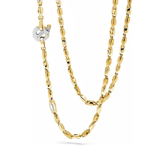 Baraka Nexus Chain GC221941GIDB-02, a men's chain in rose and yellow gold set with diamonds