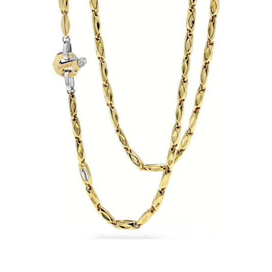 Baraka Nexus Chain GC221951GIDB-02, a men's chain in white and yellow gold set with diamonds