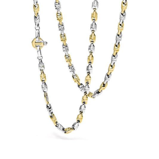 Baraka Nexus Chain GC222021GBAU-02, a men's chain in rose and white gold set with diamonds
