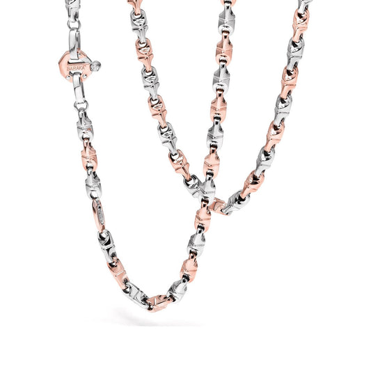 Baraka Nexus Chain GC222021RBAU-02, a men's chain in rose and white gold set with diamonds