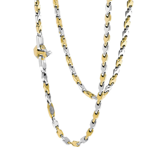 Baraka Nexus Chain GC241001GBAU-02, a men's chain in white and yellow gold set with diamonds
