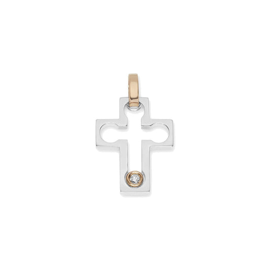 Baraka Nexus Cross CR314051BRDB-03, a men's cross in rose and white gold set with diamonds