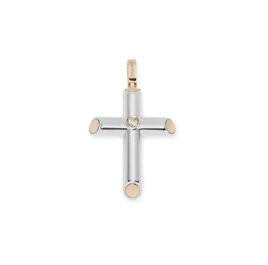 Baraka Nexus Cross CR314071BRDB-03, a men's cross in rose and white gold set with diamonds
