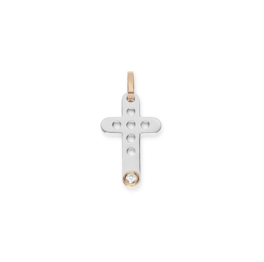 Baraka Nexus Cross CR314081BRDB-03, a men's cross in rose and white gold set with diamonds