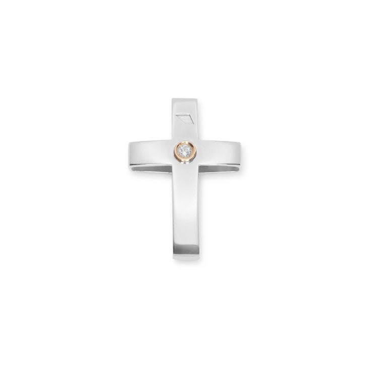 Baraka Nexus Cross CR314091BRDB-03, a men's cross in rose and white gold set with diamonds