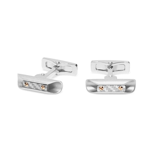 Baraka by Pininfarina Cufflinks PS293281AGAL, a men's pair of cufflinks in rose gold and silver