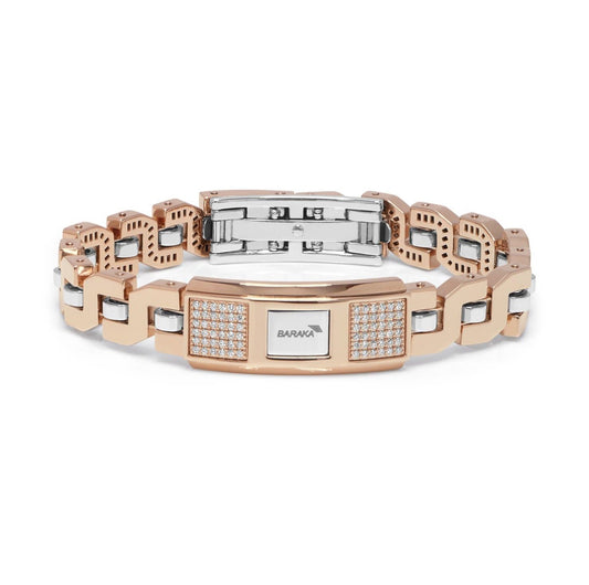 Baraka Ritmika Bracelet BR281421RBDB-58, a men's bracelet in rose and white gold set with diamonds