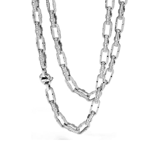 Baraka Prive Chain GC215091BILU, a men's chain in white gold set with diamonds