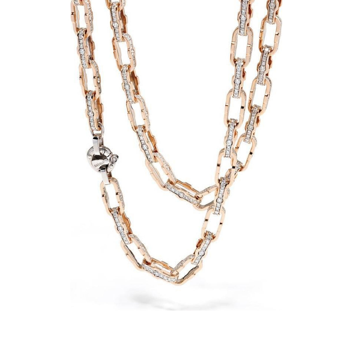 Baraka Prive Chain GC215091RBLU, a men's chain in rose and white gold set with diamonds