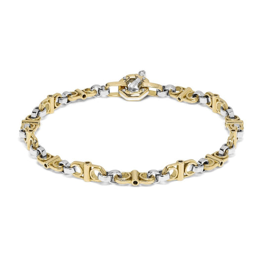 Baraka Ritmika Bracelet BR271151GBLU-02, a men's bracelet in white and yellow gold set with diamonds