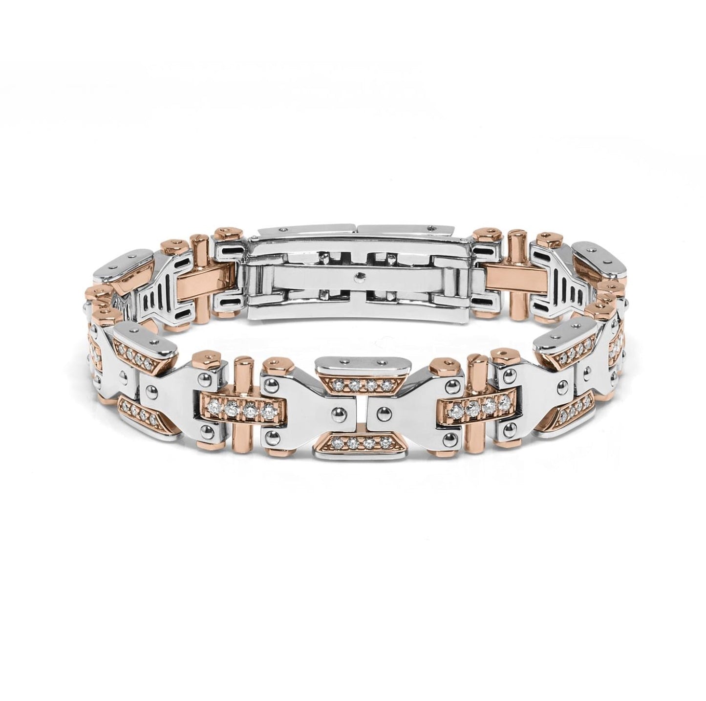 Baraka Ritmika Bracelet BR271351BRDB-232, a men's bracelet in rose and white gold set with diamonds