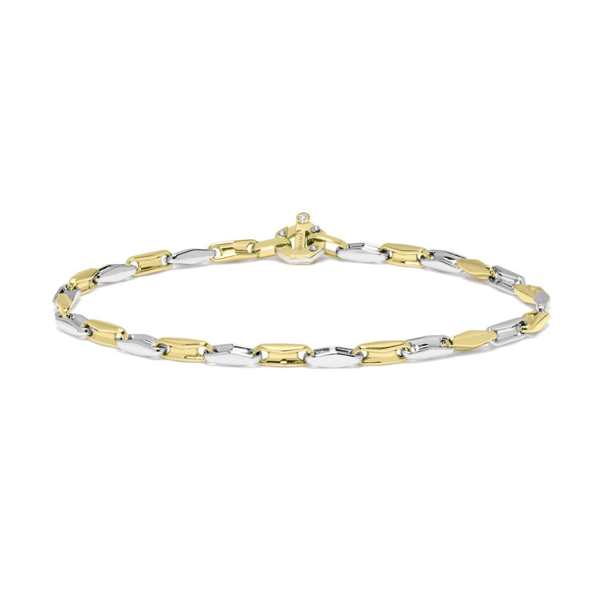Baraka Ritmika Bracelet BR293261BGLU-02, a men's bracelet in white and yellow gold set with diamonds