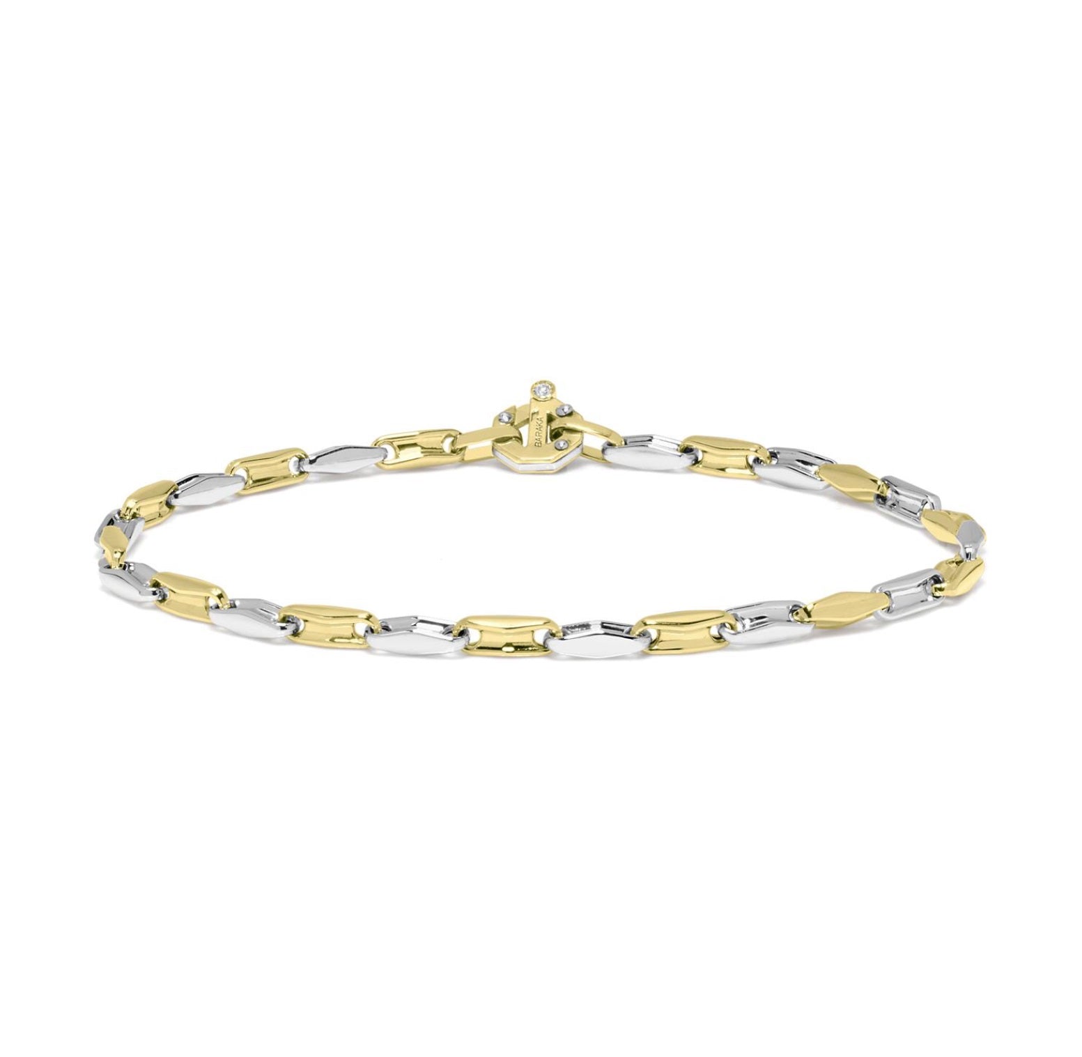 Baraka Ritmika Bracelet BR293261BGLU-02, a men's bracelet in white and yellow gold set with diamonds