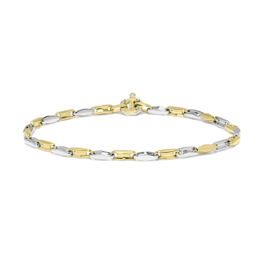 Baraka Ritmika Bracelet BR293261BGLU-02, a men's bracelet in white and yellow gold set with diamonds