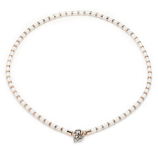 Baraka Snake Chain GC215151ROCB-02, a men's chain in rose and white gold and black ceramic set with diamonds