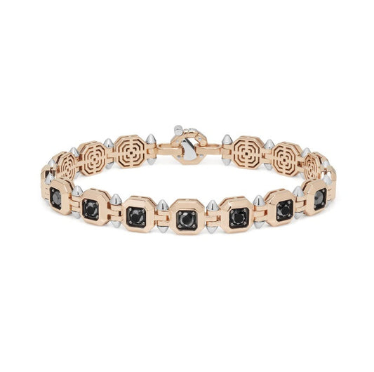 Baraka Tecnodiamonds Bracelet BR302101RBDN-752, a men's bracelet in rose and white gold set with diamonds