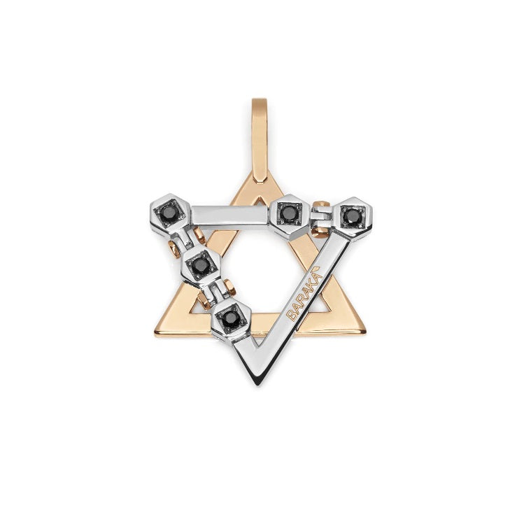 Baraka Tecnodiamonds Pendant ST301001BRDN-20, a men's pendant in rose and white gold set with diamonds