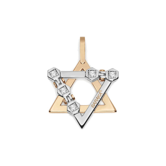 Baraka Tecnodiamonds Pendant ST301011BRDB-20, a men's pendant in rose and white gold set with diamonds