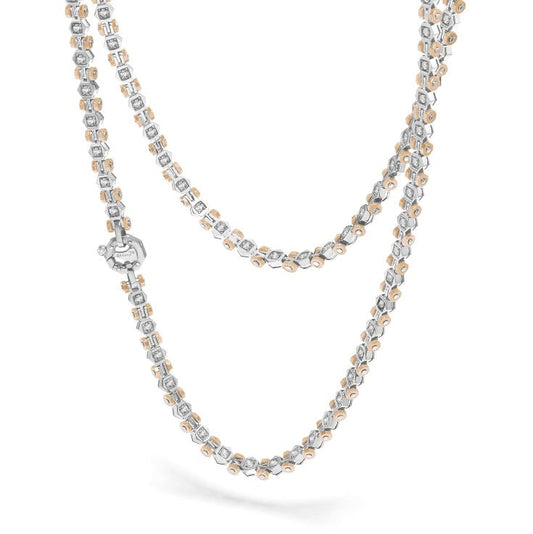Baraka Technodiamonds Chain GC301011BRDB, a men's chain in rose and white gold set with diamonds