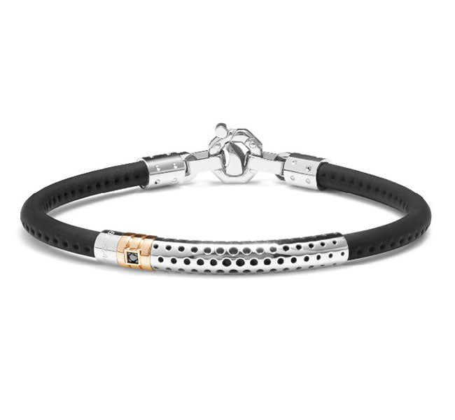 Baraka Drive Bracelet BR313021BRDN-05, a men's bracelet in rose and white gold and stainless steel set with diamonds