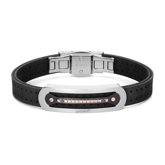 Baraka Vortex Bracelet BR372001RODN-03, a men's bracelet in rose gold and stainless steel set with diamonds